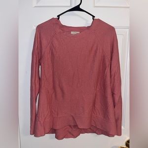 Loft long sleeve pink sweater, size medium